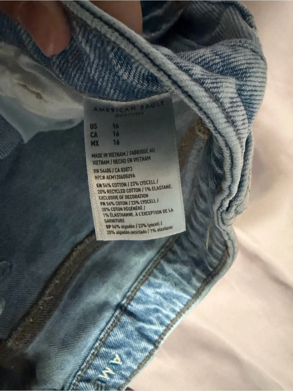 American Eagle Outfitters Light Blue Distressed Denim Shorts